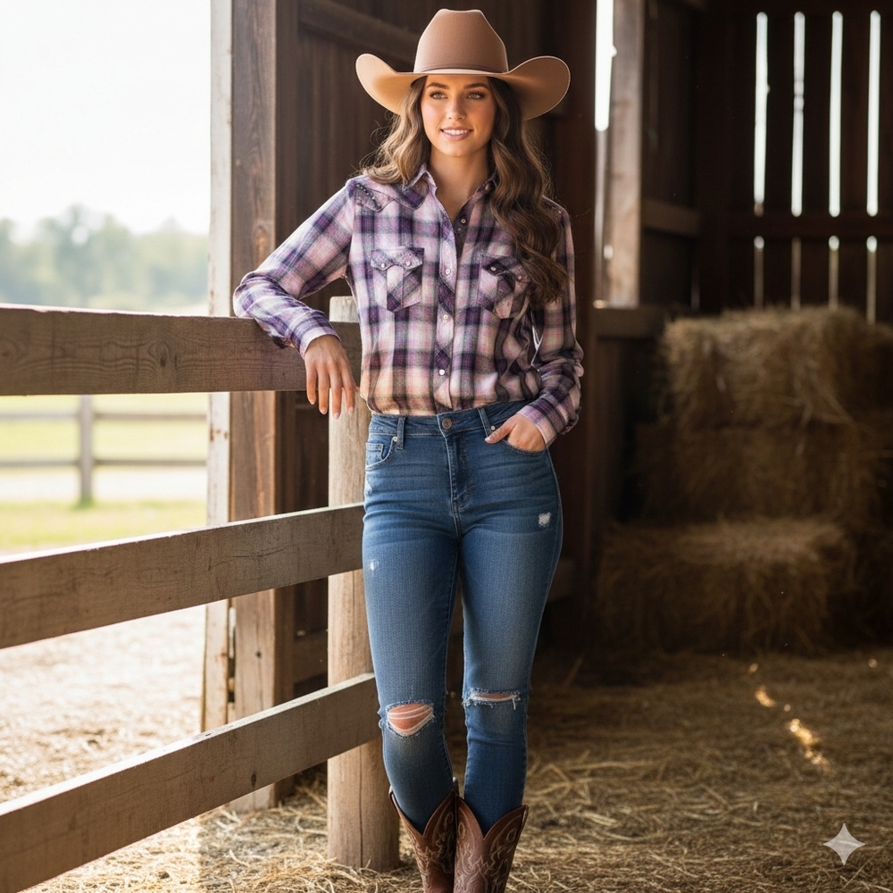 Cowgirl Legend Button Up Western Shirt Size M